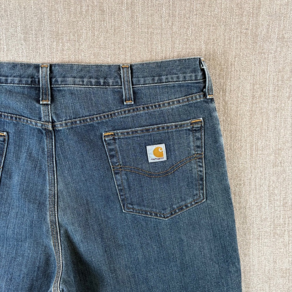 Carhartt 101483-980 Relaxed Fit Mens 40x34 Blue Straight Leg Workwear Jeans EUC